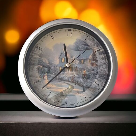 Thomas Kinkade Wall Clock 2004 The Night Before Christmas Musical Winter VIDEO. - Picture 11 of 14